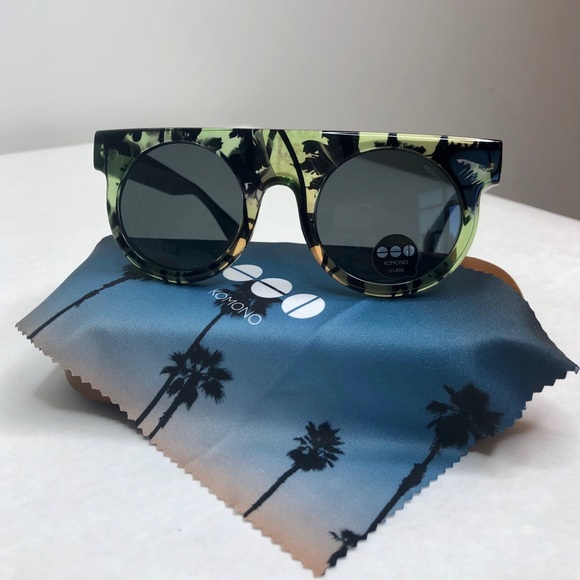 KOMONO Hippolyte Palms Sunglasses NEW green black shield style - Picture 3 of 10